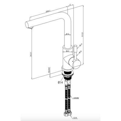 Villeroy & Boch maišytuvas plautuvei Modern Steel