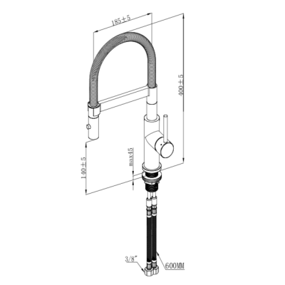 Villeroy & Boch maišytuvas plautuvei Steel Expert Compact, pasirenkama spalva