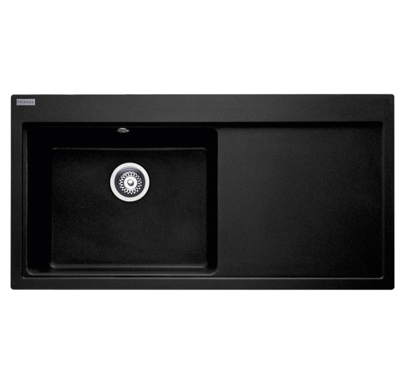 Franke MTG 611 plautuvė, dubuo kairėje, montuojama ant stalviršio, eksentrinis ventilis, nerūdijančio plieno mygtukas