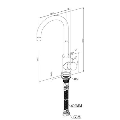 Villeroy & Boch maišytuvas plautuvei Umbrella, pasirenkama spalva