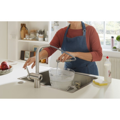 Franke Atlas Neo Sensor maišytuvas plautuvei su ištraukiama žarna, pasirenkama spalva