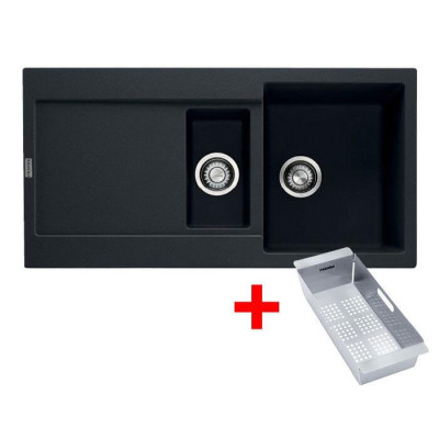 Franke MRG 651 granitinė plautuvė, montuojama ant stalviršio, eksentrinis ventilis, nerūdijančio plieno rankenėlė