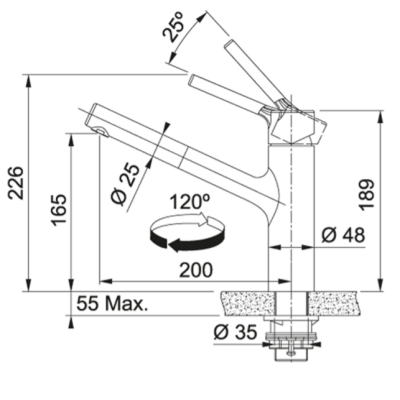 FRANKE Taros Neo maišytuvas plautuvei su ištraukiama žarna