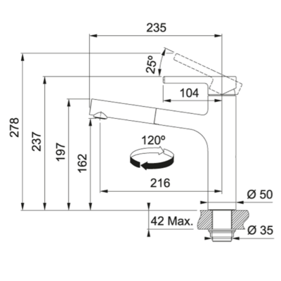 FRANKE Centro maišytuvas plautuvei su ištraukiama žarna, pasirenkama spalva
