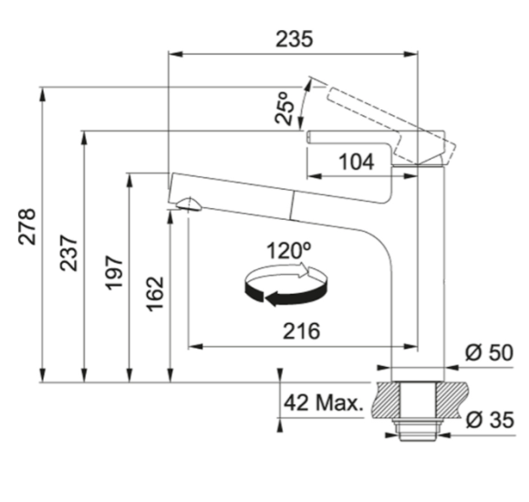 FRANKE Centro maišytuvas plautuvei su ištraukiama žarna, pasirenkama spalva