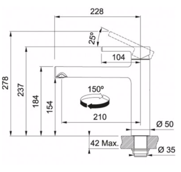 FRANKE Centro maišytuvas plautuvei, pasirenkama spalva