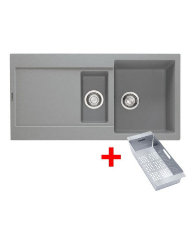 Franke MRG 651 granitinė plautuvė, montuojama ant stalviršio, eksentrinis ventilis, nerūdijančio plieno rankenėlė