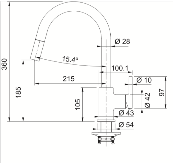 FRANKE Lina maišytuvas plautuvei su ištraukiama žarna, pasirenkama spalva