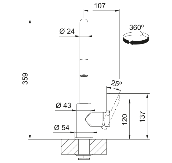 FRANKE Lina maišytuvas plautuvei su ištraukiama žarna, pasirenkama spalva