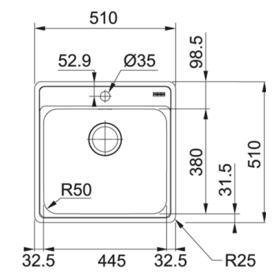 FRANKE nerūdijančio plieno plautuvė BCX 610-51
