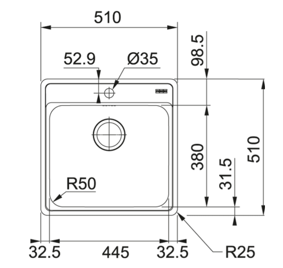 FRANKE nerūdijančio plieno plautuvė BCX 610-51