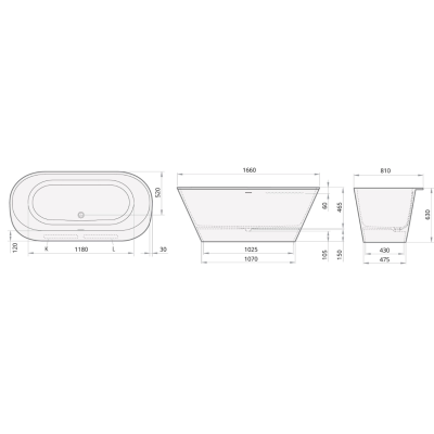 PAA laisvai pastatoma vonia Deco Rim