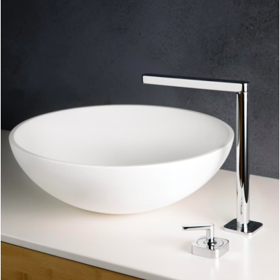 PAA ant stalviršio statomas, akmens masės praustuvas Round On