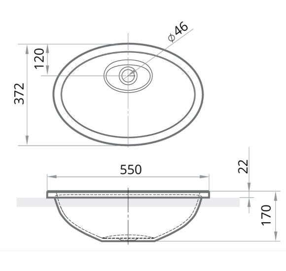 PAA įleidžiamas praustuvas Ovo In