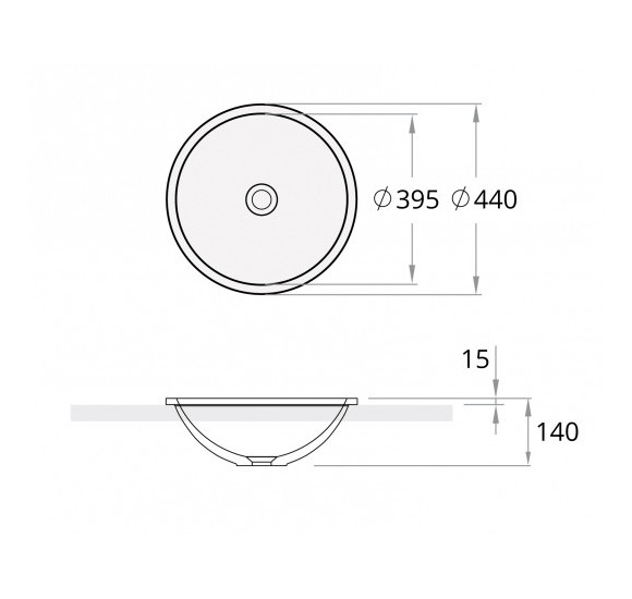 PAA įleidžiamas praustuvas Round In