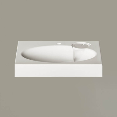 PAA Claro Mini praustuvas 50 x 60 cm, baltos blizgios spalvos (skirtas ant skalbimo mašinos)