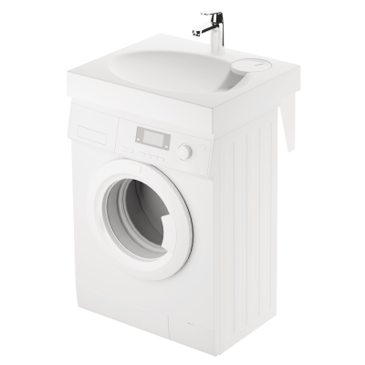 PAA Claro Mini praustuvas 50 x 60 cm, baltos blizgios spalvos (skirtas ant skalbimo mašinos)