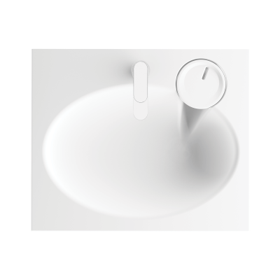 PAA Claro Mini praustuvas 50 x 60 cm, baltos blizgios spalvos (skirtas ant skalbimo mašinos)