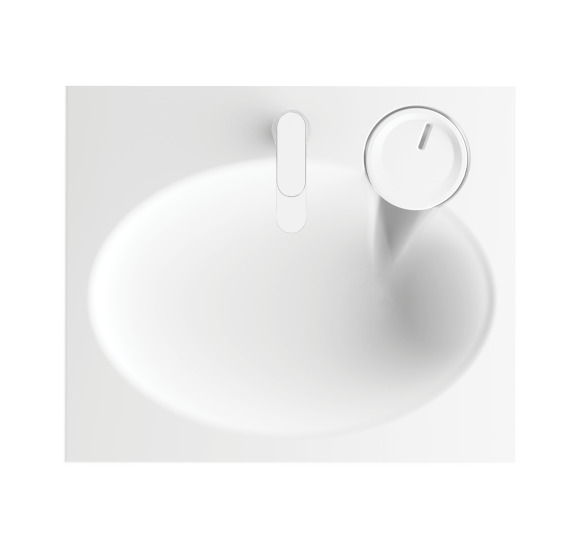 PAA Claro Mini praustuvas 50 x 60 cm, baltos blizgios spalvos (skirtas ant skalbimo mašinos)