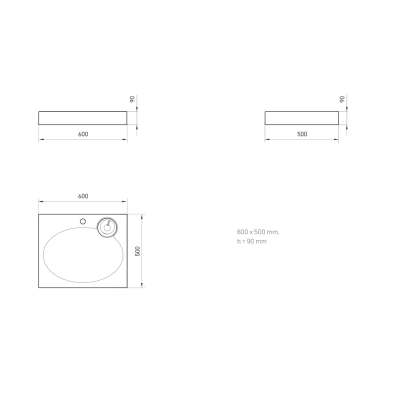 PAA Claro Mini praustuvas 50 x 60 cm, baltos blizgios spalvos (skirtas ant skalbimo mašinos)