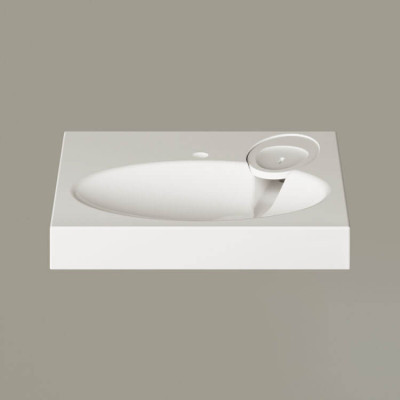 PAA Claro praustuvas 60 x 60 cm, baltos blizgios spalvos (skirtas ant skalbimo mašinos)