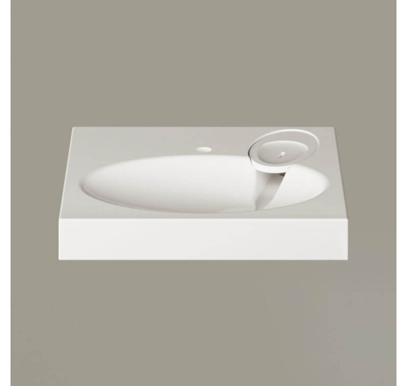 PAA Claro praustuvas 60 x 60 cm, baltos blizgios spalvos (skirtas ant skalbimo mašinos)