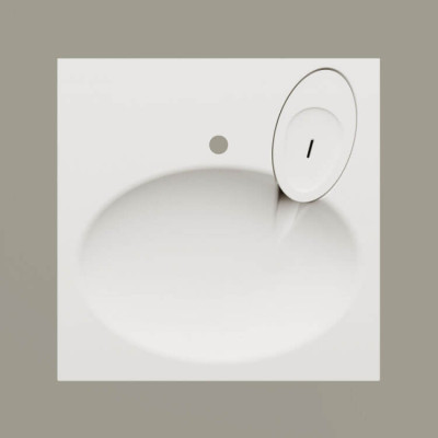 PAA Claro praustuvas 60 x 60 cm, baltos blizgios spalvos (skirtas ant skalbimo mašinos)