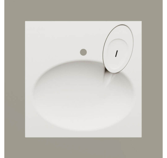 PAA Claro praustuvas 60 x 60 cm, baltos blizgios spalvos (skirtas ant skalbimo mašinos)