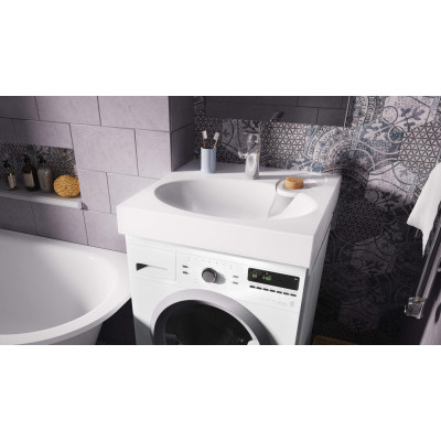 PAA Claro praustuvas 60 x 60 cm, baltos blizgios spalvos (skirtas ant skalbimo mašinos)