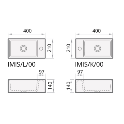 PAA MI Silkstone praustuvas 400x210 mm