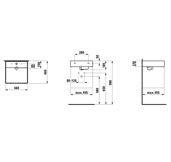 Pastatomas praustuvas Kartell by Laufen 460x460