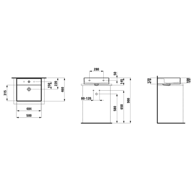 Pastatomas praustuvas Kartell by Laufen 500x460