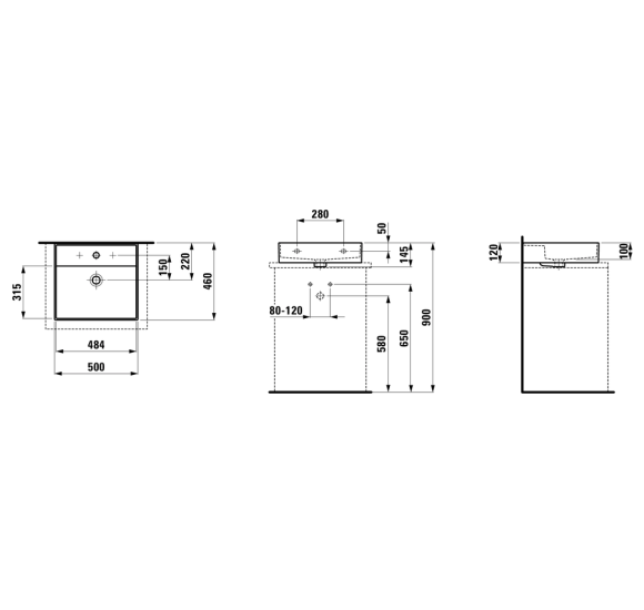 Pastatomas praustuvas Kartell by Laufen 500x460
