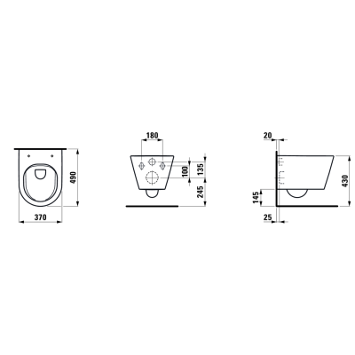 Pakabinamas klozetas Kartell by Laufen (Rimless) be dangčio