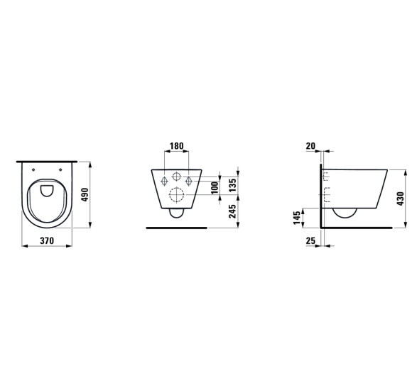 Pakabinamas klozetas Kartell by Laufen (Rimless) be dangčio