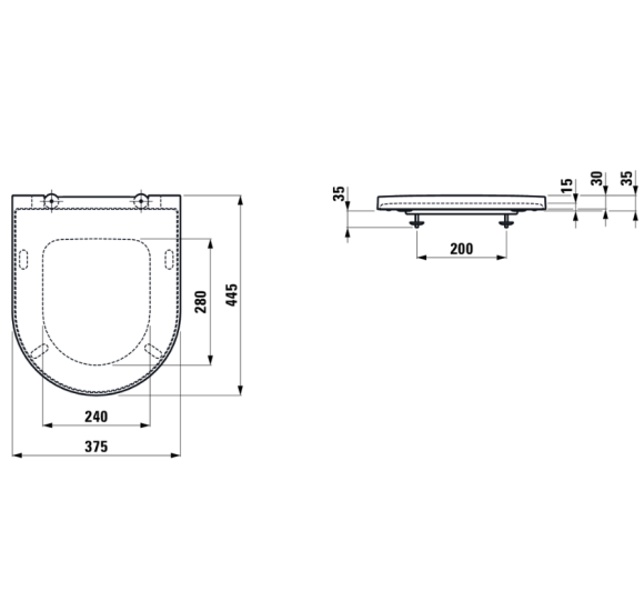 Kartell by Laufen klozeto dangtis (Soft Close) su apvalios formos sėdyne