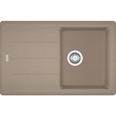 Franke BFG 611 granitinė plautuvė, eksentrinis ventilis, nerūdijančio plieno rankenėlė ir perlaja