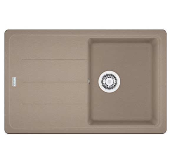 Franke BFG 611 granitinė plautuvė, eksentrinis ventilis, nerūdijančio plieno rankenėlė ir perlaja