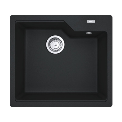 Franke UBG 610-56 akmens masės plautuvė, eksentrinis ventilis, nerūdijančio plieno rankenėlė ir perlaja