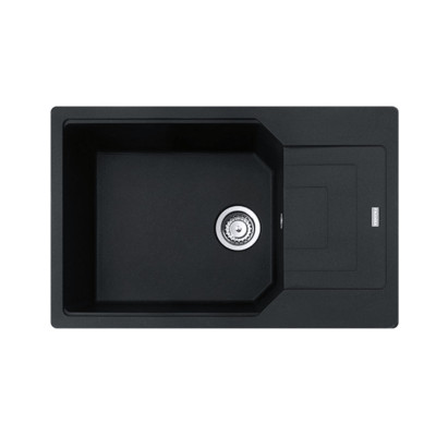 Franke UBG 611-78 XL akmens masės plautuvė, eksentrinis ventilis, nerūdijančio plieno rankenėlė ir perlaja