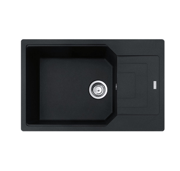 Franke UBG 611-78 XL akmens masės plautuvė, eksentrinis ventilis, nerūdijančio plieno rankenėlė ir perlaja