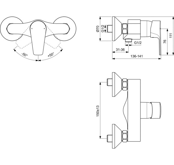 Ideal Standard Cerafine D dušo vandens maišytuvas