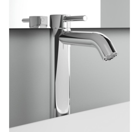 Ceraline pastatomo praustuvo maišytuvas su dugno vožtuvu