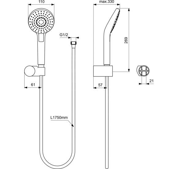 Ideal Standard Ceratherm 100 potinkinės termostatinės sistemos komplektas, BD006XC