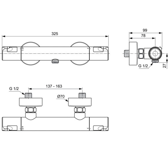 Ceratherm T50 termostatinis dušo maišytuvas, A7214AA