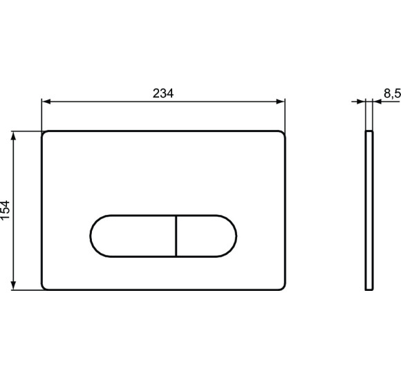 Ideal Standard OLEAS M1 mechaninis nuleidimo klavišas (baltos spalvos), R0115AC