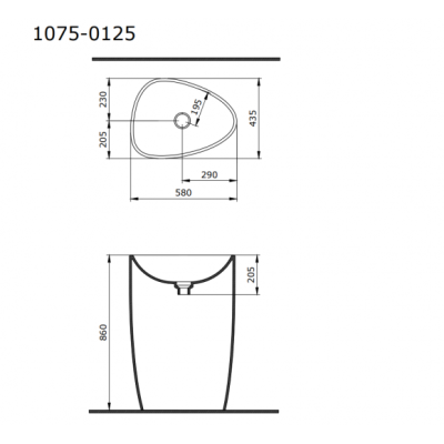 Bocchi Etna laisvai pastatomas praustuvas