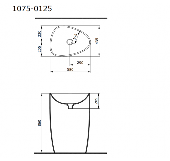 Bocchi Etna laisvai pastatomas praustuvas