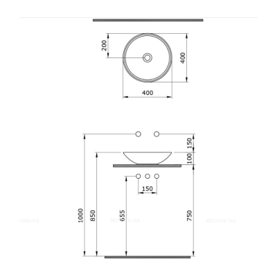 Išpardavimas. Bocchi Venezia pastatomas praustuvas - dubuo 40 cm