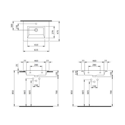 Bocchi Milano praustuvas 60 cm